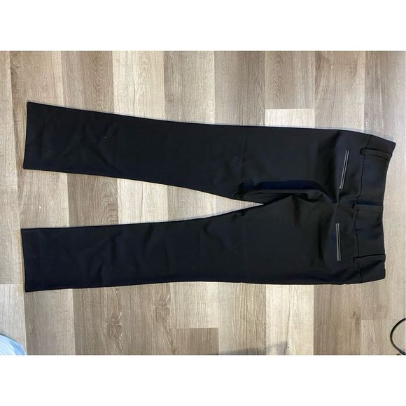 Alice + Olivia Andrew Skinny Pant Black Wool Leather Trim Pants, Sz 10, MP $395 - Picture 10 of 10